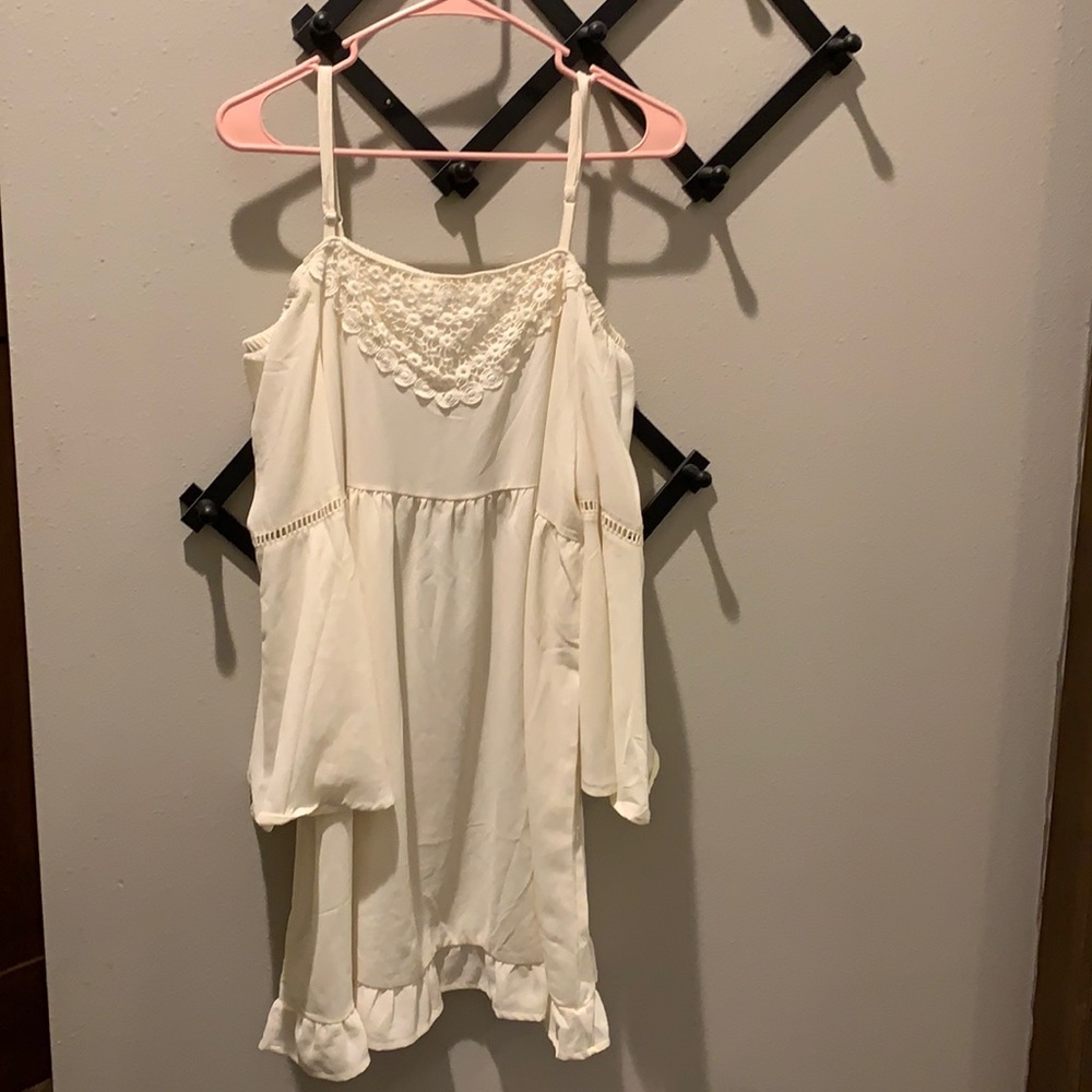 Cream off the shoulder dress